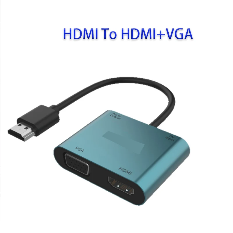

Screen Sharing HDMI-compatible to HDMI-compatible VGA Adapter Video Capture Dongle with Audio Output 3.5mm jack Splitter Adapter