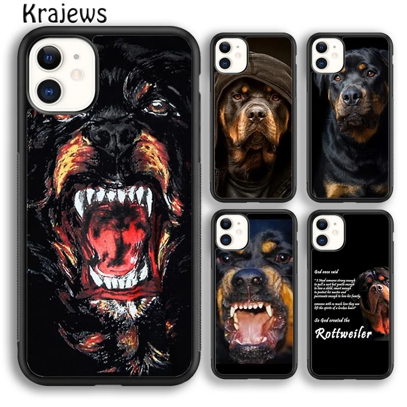 Krajews Rottweiler Dog Soft Phone Case Cover For iPhone 16 15 SE2020 14 6 7 8 plus 11 12 13 pro max coque Shell Fundas