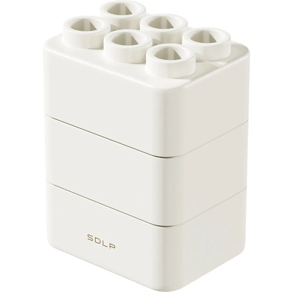 Plastic Pen Holder Hexagon/Rectangle Partition Pen Pen Cap Pen Barrel Multi Functional Protective Cover Desktop Storage Box