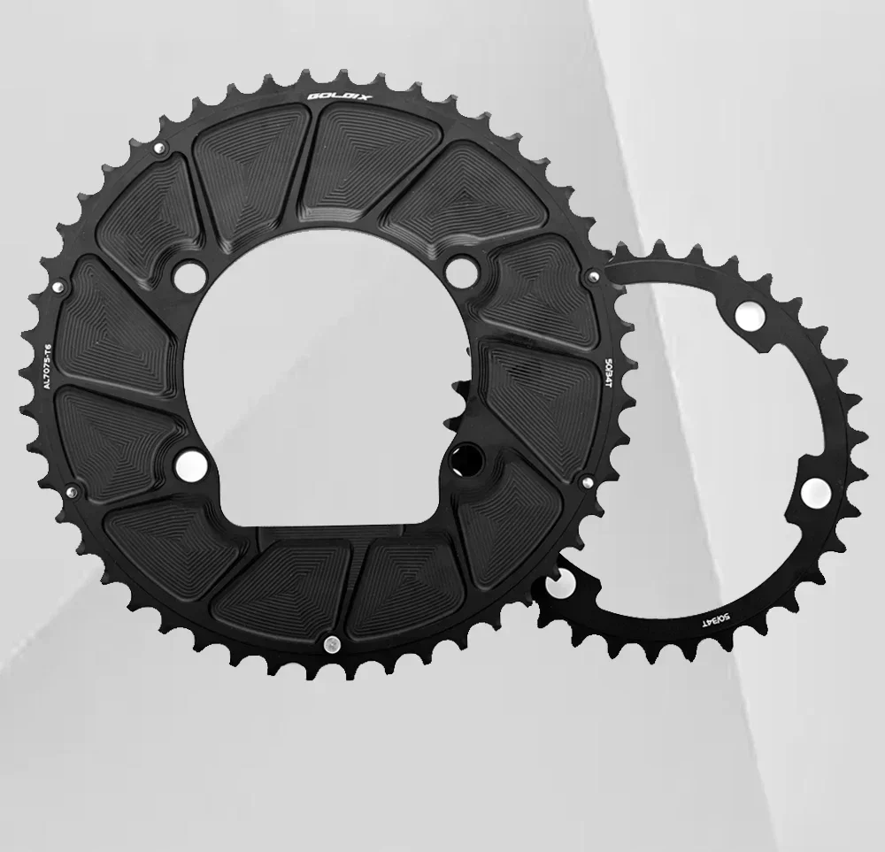 GOLDIX 4-Bolzen 110BCD 2X Doppelkettenblatt AERO-Kettenblatt für SHIMANO DURA-ACE R9200 ULTEGRA R8100 105 R7100 11/12-Gang-Kettenblatt – Detail 9