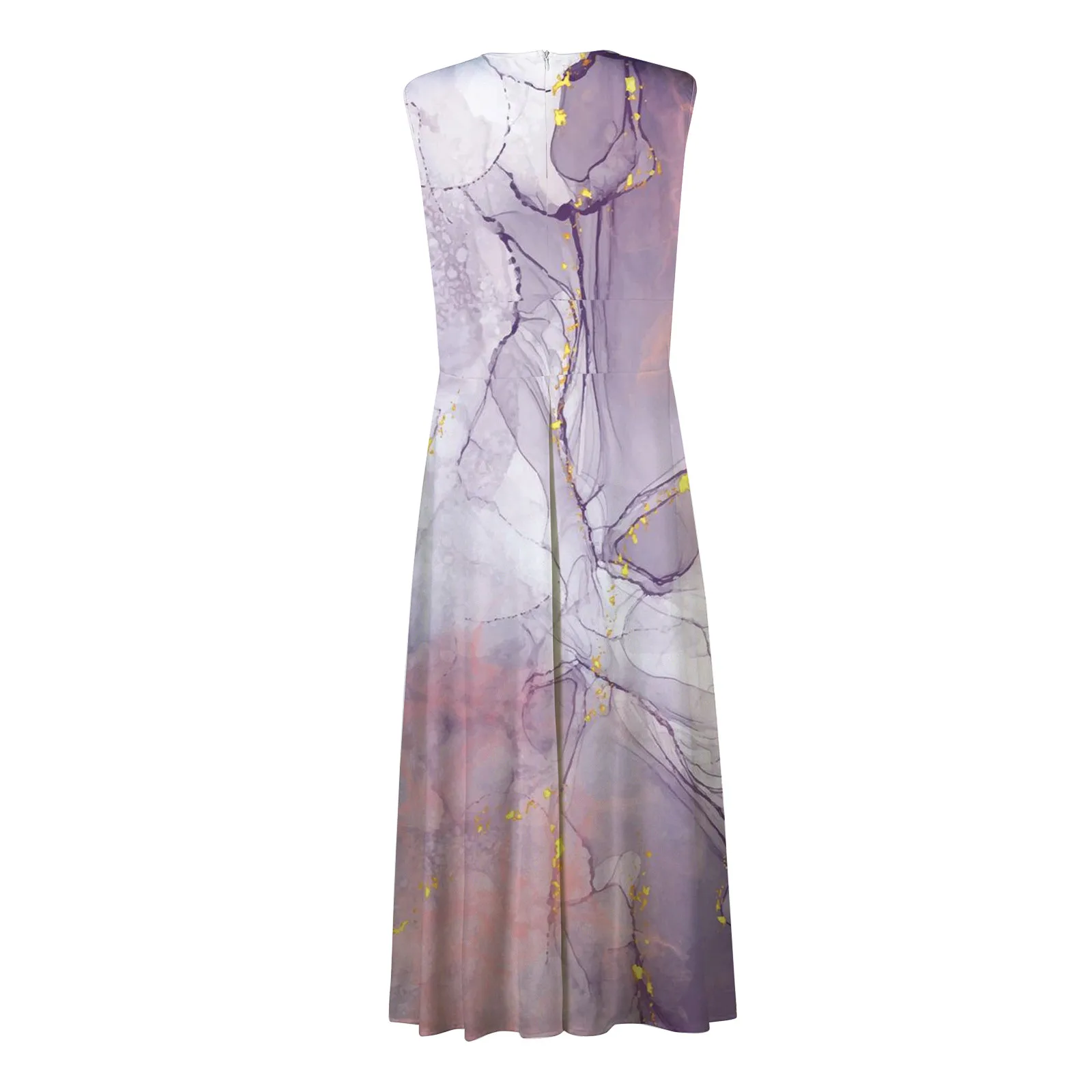 Maxi vestido largo informal para mujer, ropa de calle Floral A la moda, estampado de fecha diaria al aire libre, sin mangas, cuello en V