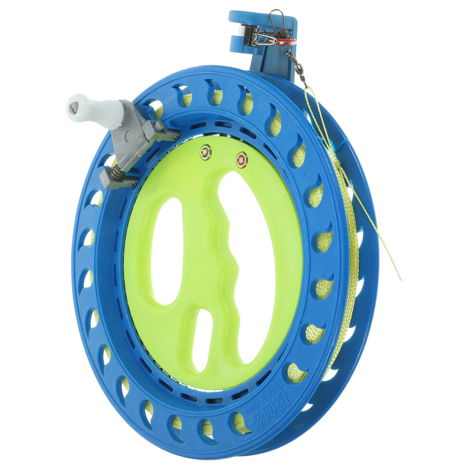Abs Handwiel Lijnopwinder 200M Lijn Gladde geleidende spoelen Ergonomische grip Duurzame spoel voor kinderen Volwassenen Outdoor Vliegeraccessoires