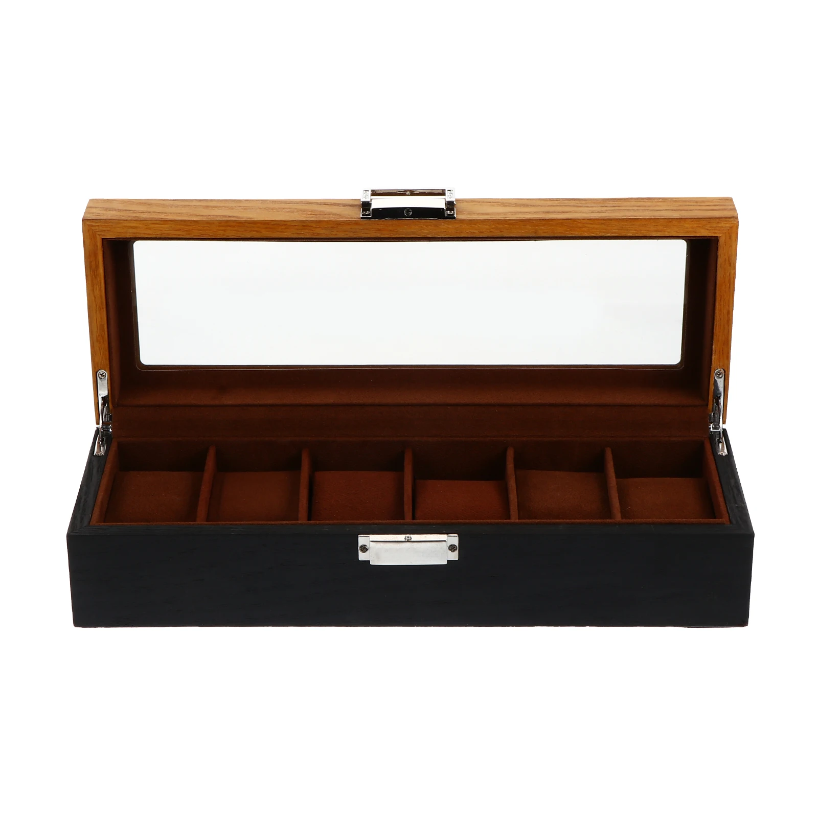 

6 Slots Wooden Watch Box Vintage Elegant Durable ganizer Storage Display Jewelry Case Protective Gift Portable