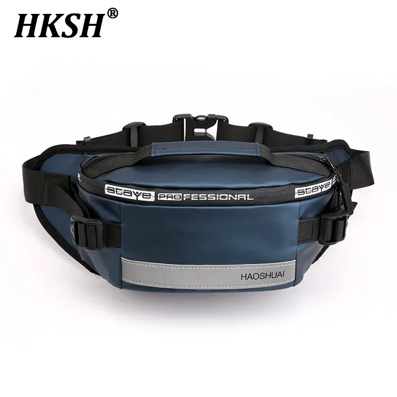 HKSH New Fashion Outdoor Waist Bag Running Close Fit Reflective Strip Chest Bags Anti Theft Mobile Phone Cashier Backpack HK0880