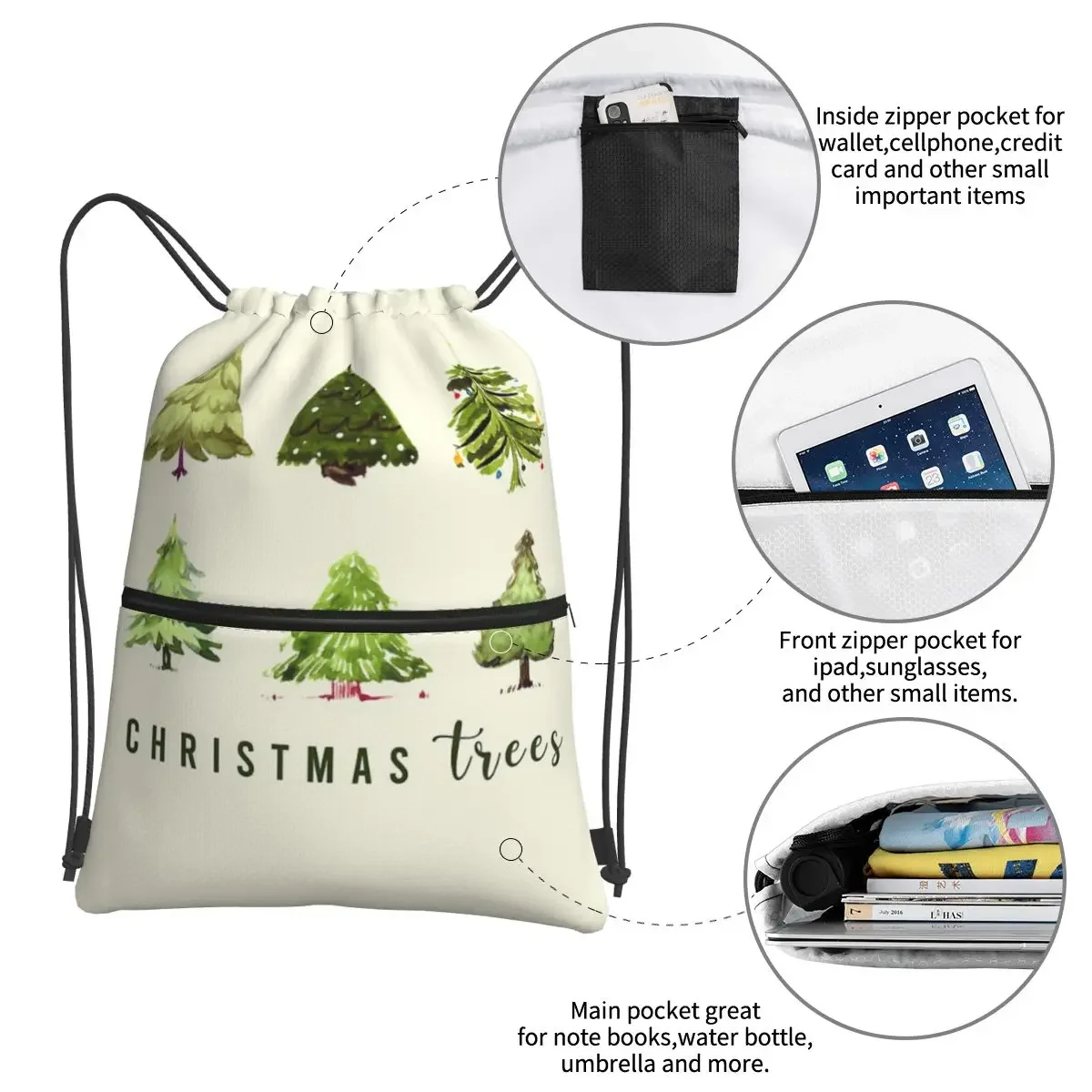 Sacs à dos portables pour arbres de Noël, sac WString de proximité, mode Bundle, sacs de livre de poche pour écoliers