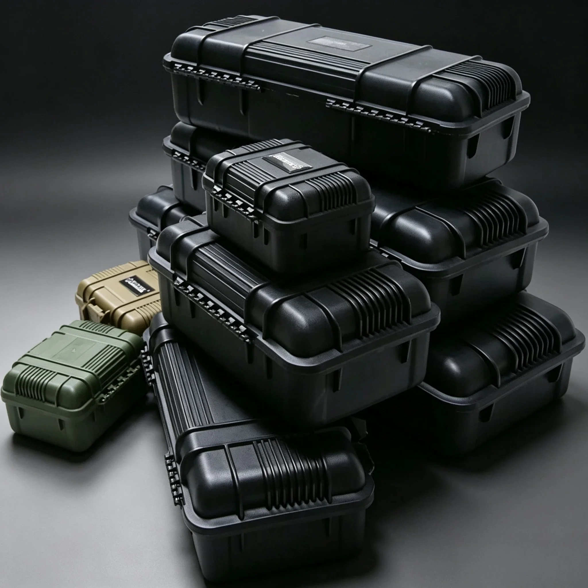 1pc Waterproof Shockproof Hard Protective Case with Sponge, Portable Carry Storage Box for Camera, Instruments and Tools