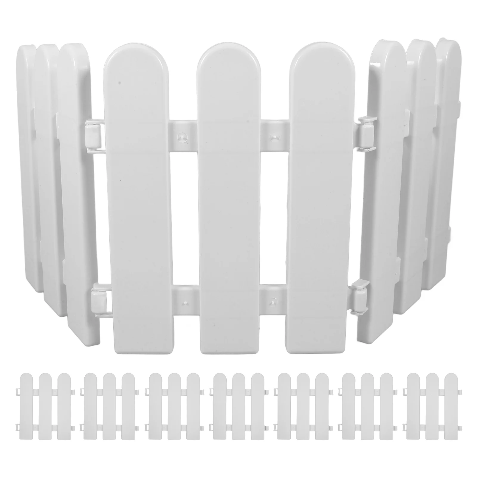 10 Pcs Toy Courtyard Garden Fence Baby Collapsible Playpen Outdoor Border Fencing Picket Decor Plastic White for Kids Display