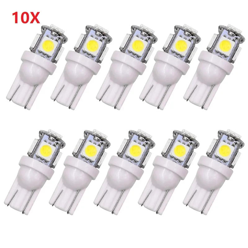 

10X W5W T10 5050 фонарь заднего хода, фонари заднего хода, 5 SMD, габаритные огни, боковые поворотные сигналы, задние поворотные огни, парковочная лампа, Авто, 12 В, DRL, белый