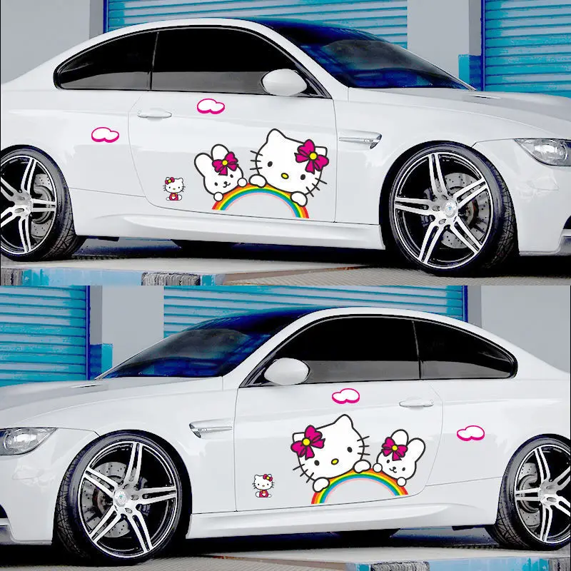 Sanrio Hello Kitty Kawaii Anime Autodecoratie Universele sticker Autostickers Waterbestendig Autodeur Cover Lichaamsdecoratie Schattig 24