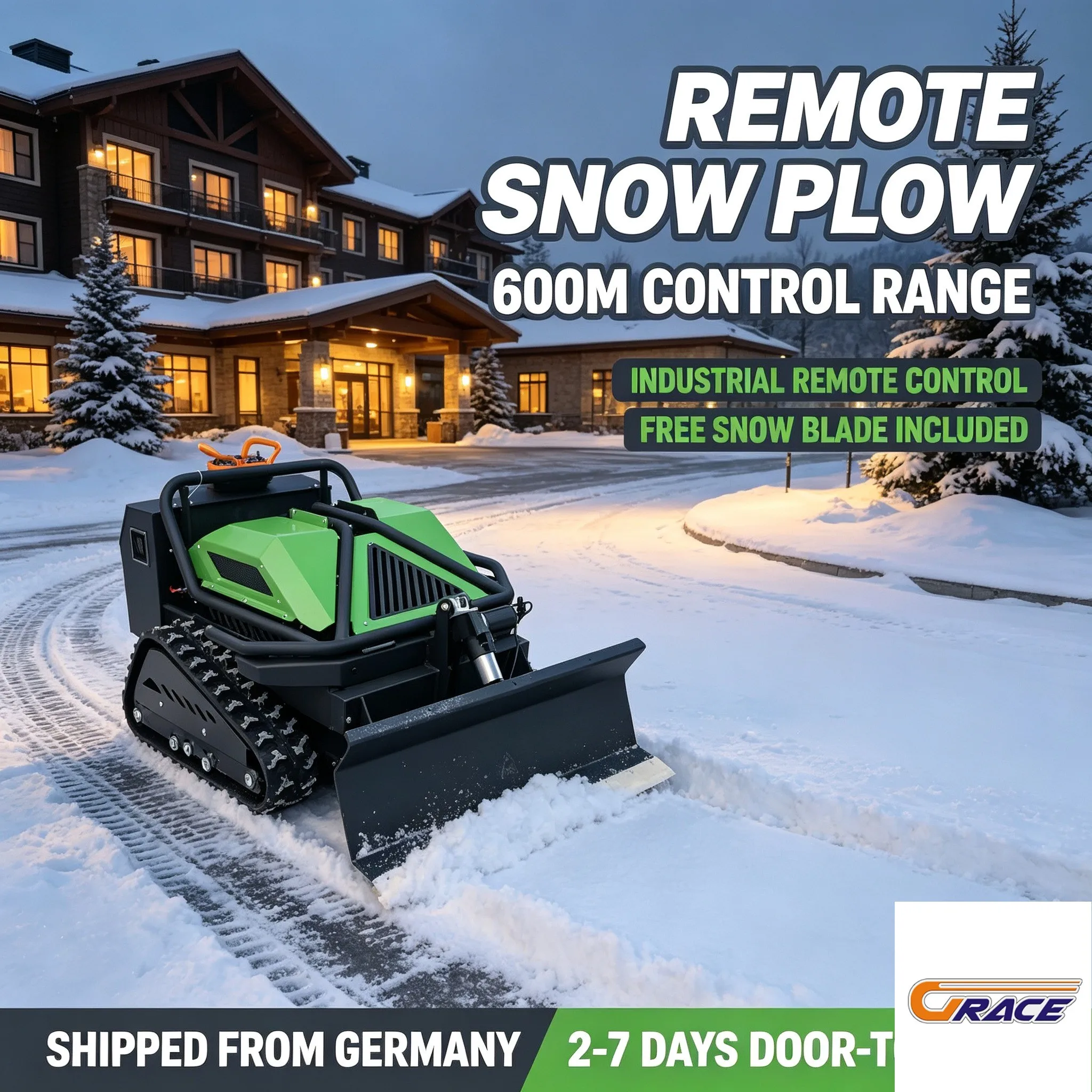 Crawler RC Robot Lawn Mower Multifunctional Grass Cutter Free Snow Shovel 7 Days Delivery Farm Snow Removal