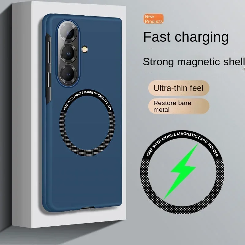 Ultra Thin Skin Feel Wireless Charging Case for Samsung Galaxy Z Fold 7 Fold6 5 4 Magsafe Magnetic Case for Fold5 Fold7 Cover