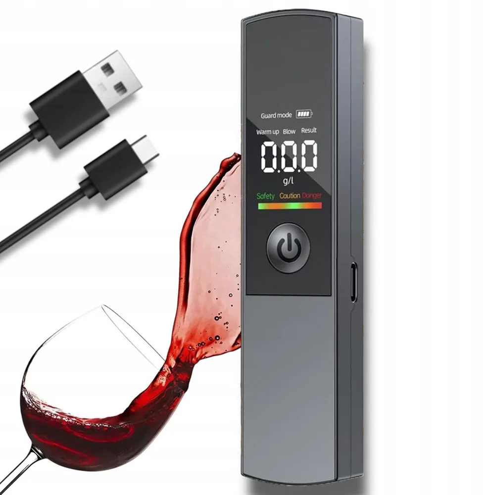 Etilometro Professionale per Auto, Analizzatore del Respiro Portatile ad Alta Precisione con Display LCD e Boccaglio per Conducenti, Etilometro Digitale