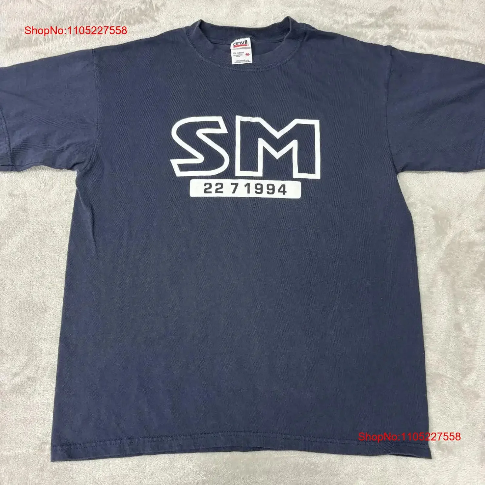 Super rare Hiroshi Fujiwara summer madness T Shirt AFFA M Navy blue vintage Washed fashion Versatile designer clothes homme