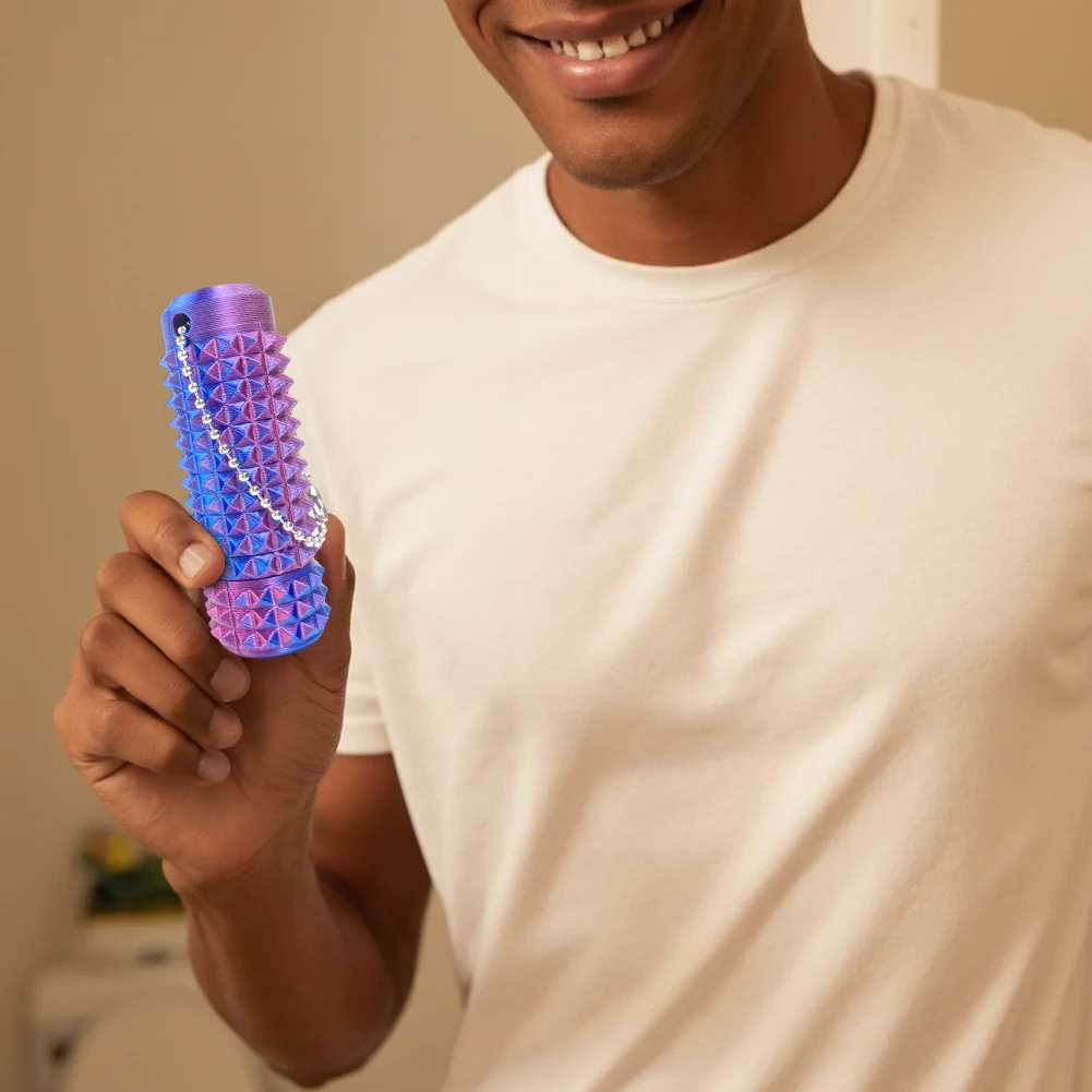 Fidget chaveiro 3d impresso espetado duro massagem chaveiro rolo espetado artippie stim chaveiro para alívio da ansiedade presentes novidade