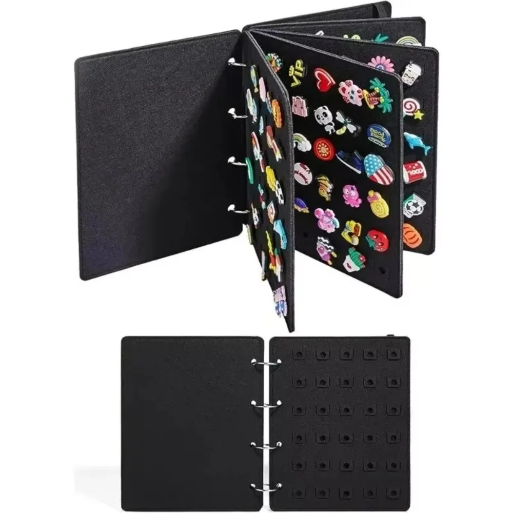 Useful Large Capacity Storage Bag Shoe Charms Hold Up Display Stand Shoe Flower Collection Felt Creative Book Crocs Buckle