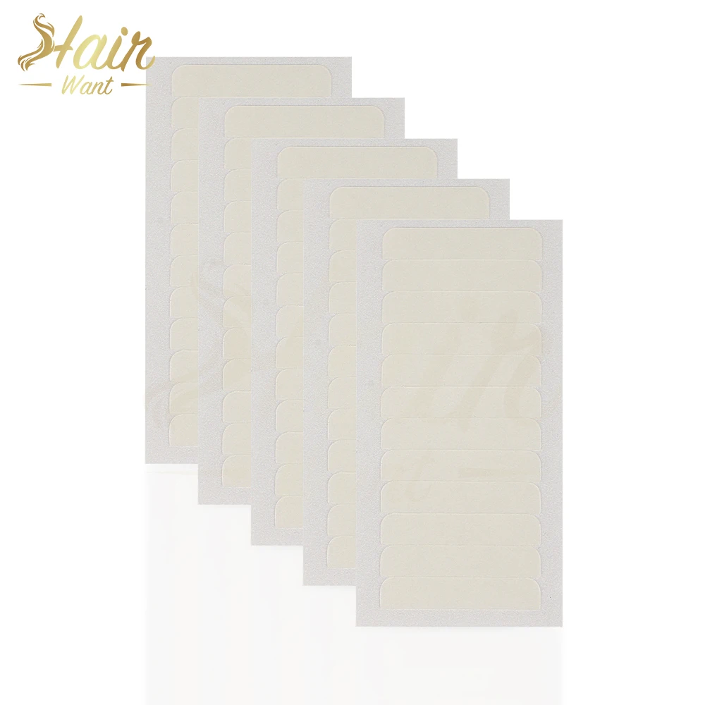 Hair Want 60 Tabs Hair Extension Single Sided Replacement Tape in/ Tape Weft Extensions Adhesive Tapes Toupee Hair System Tapes