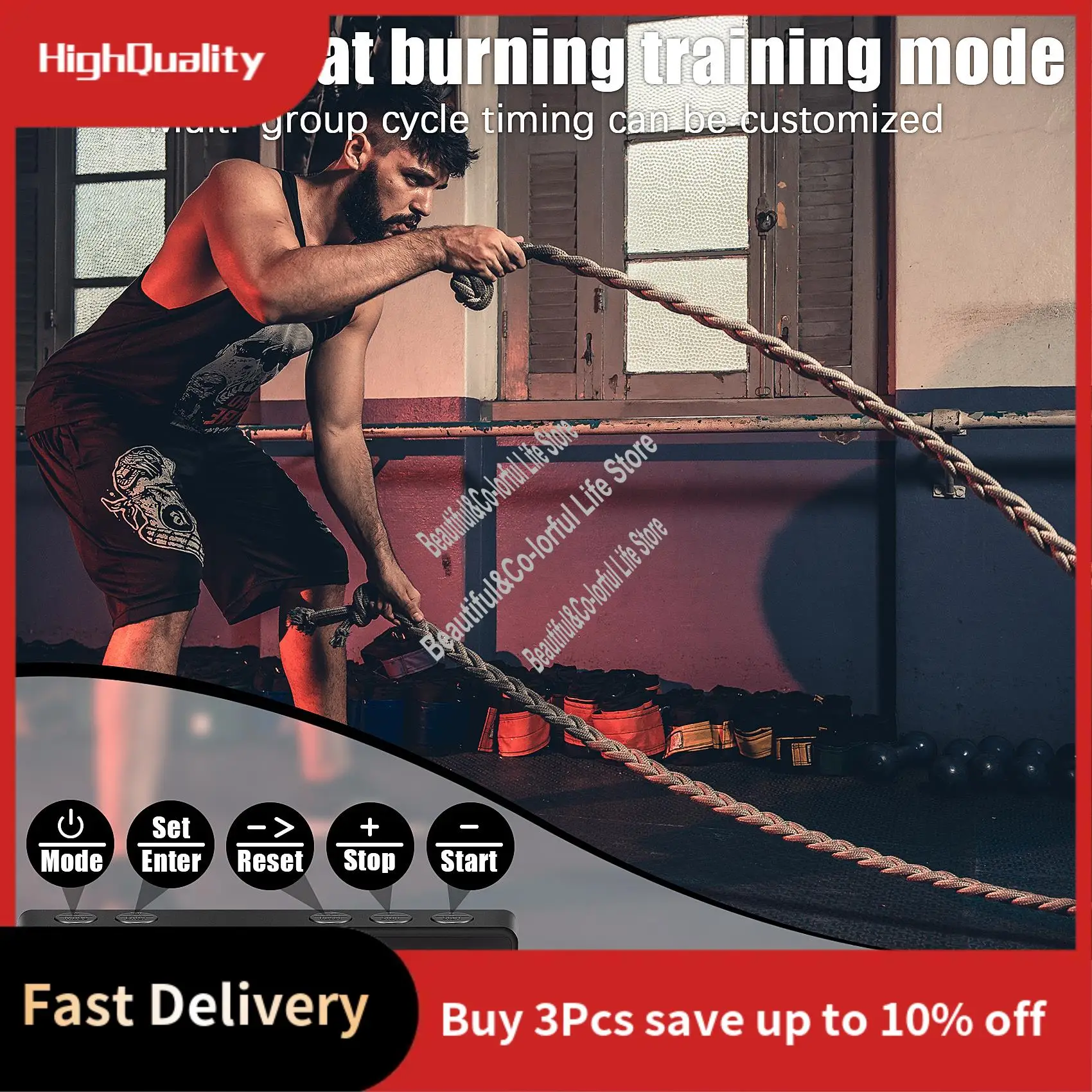 Portable Gym Timer Interval Timer Workout Fitness Clock Countdown/UP/Stopwatch Magnetic & USB Rechargeable-LICG