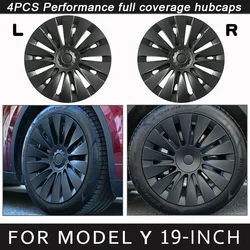 4PCS Hub Cap for Tesla Model Y 19-Inch Performance Replacement Wheel Cap Automobile Full Rim Cover Accessories 2018-2024 Hubcap