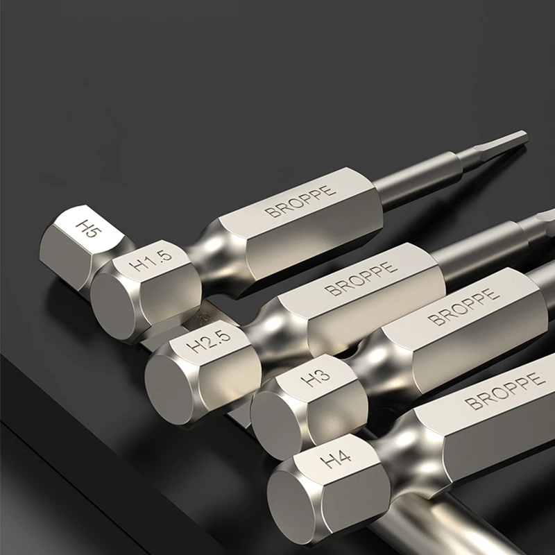 Imagem -03 - Hex Cabeça Allen Wrench Broca Grupo s2 Alloy Steel Metric Hexagonal Bit Grupo Ponta Magnética Hex Chave de Fenda Bits para Elétrica d
