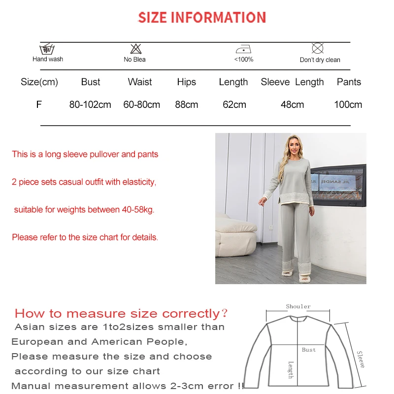 HELIAR 2-częściowe zestawy damskie Casual Knitted Long Sleeve O-neck Pullover Top + Wide Leg Pants Sets Office Women Outfit Fall Winter