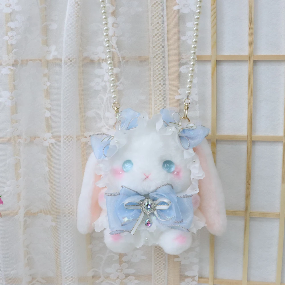 Peach Handmade Lolita Cute Rabbit Doll Rabbit Bag Diagonal Shoulder Bagcute Rabbit Girl Exquisite Gift Birthday Gift