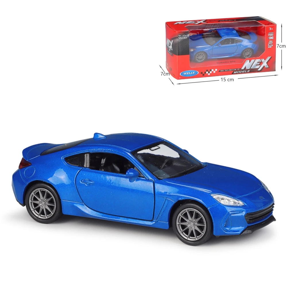 1/36 Subaru BRZ Super Sport Toy Car Model Welly Diecast Metal Vehicle Miniature Collection Pull Back Gift For Children Boys Kid