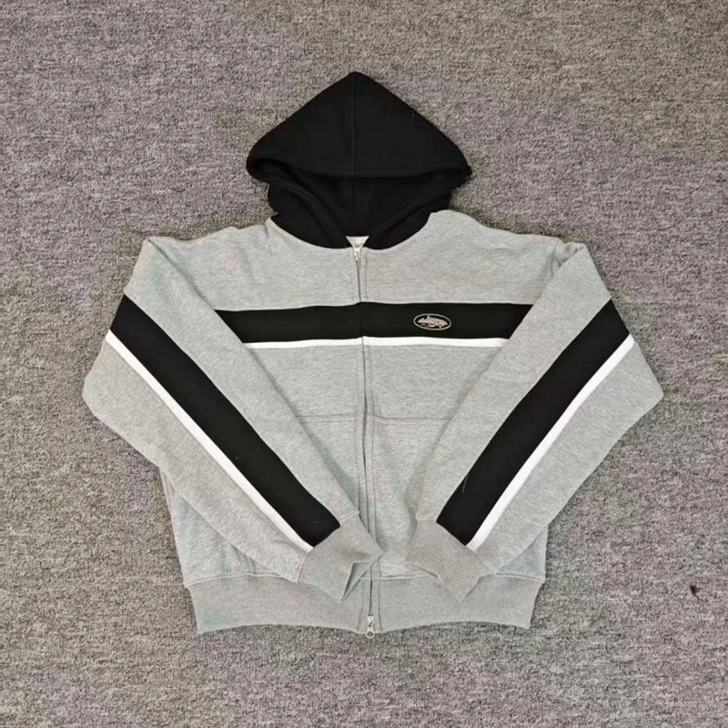 

Loose Fit Hoodie Cardigan ex Spring Autumn Trendy Brand Demon Island Patchwork Letter High Street Sle Long Sve Cotto...