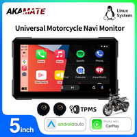 5 inch Motorcycle Monitor Wireless CarPlay Navigation Android Auto Waterproof IPS Screen Bluetooth for Harley Yamaha Kawasaki