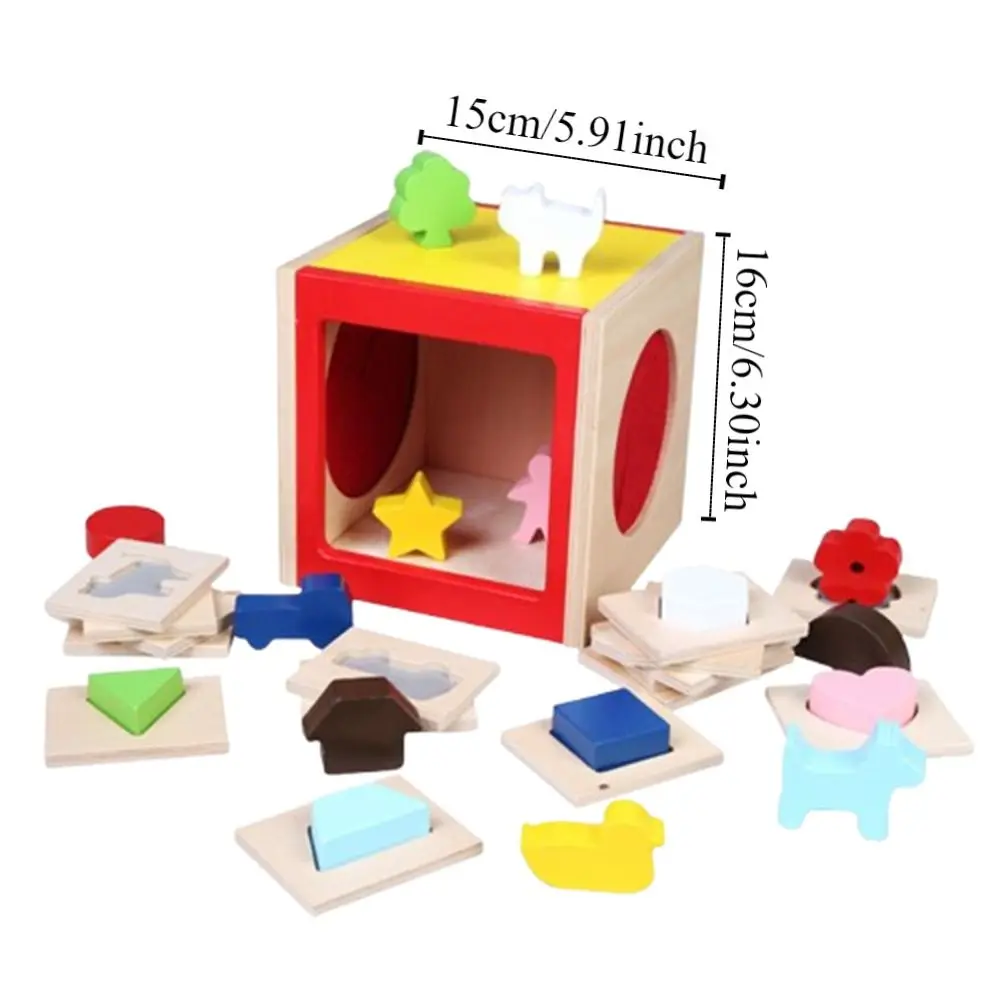 Scatola giocattolo educativa a forma di pensiero tattile Apprendimento precoce Divertimento Puzzle a forma geometrica Pezzi Coordinazione occhio-mano Montessori