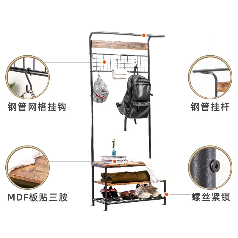 Hanging hanger Floor-to-ceiling household bedroom hanging bag rack Small storage room Hanging clothes rack Coat rack