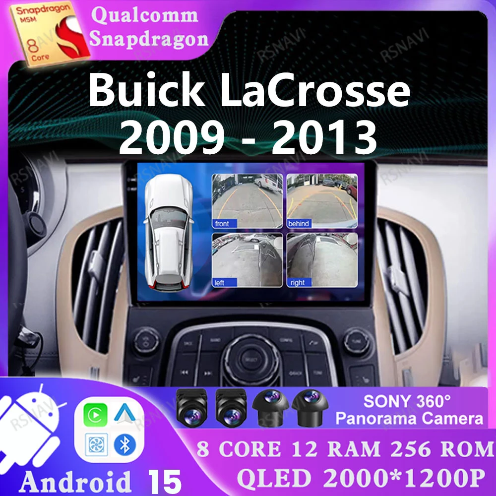 Android 15 Car Radio For Buick LaCrosse 2009 - 2013 Navigation 4G LTE Multimedia Head Unit DSP BT GPS Autoradio Viedo Player DVD