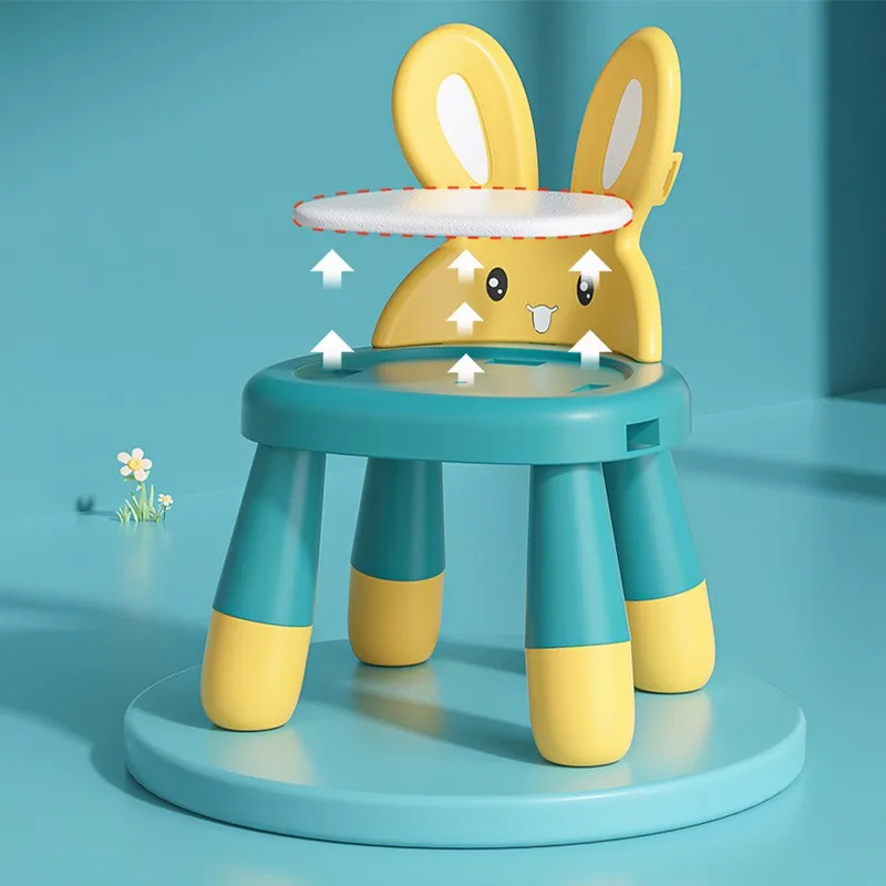 LazyChild Baby Chair With Backrest Household Dining Seat Squeaky Stool For One Year Old Infants