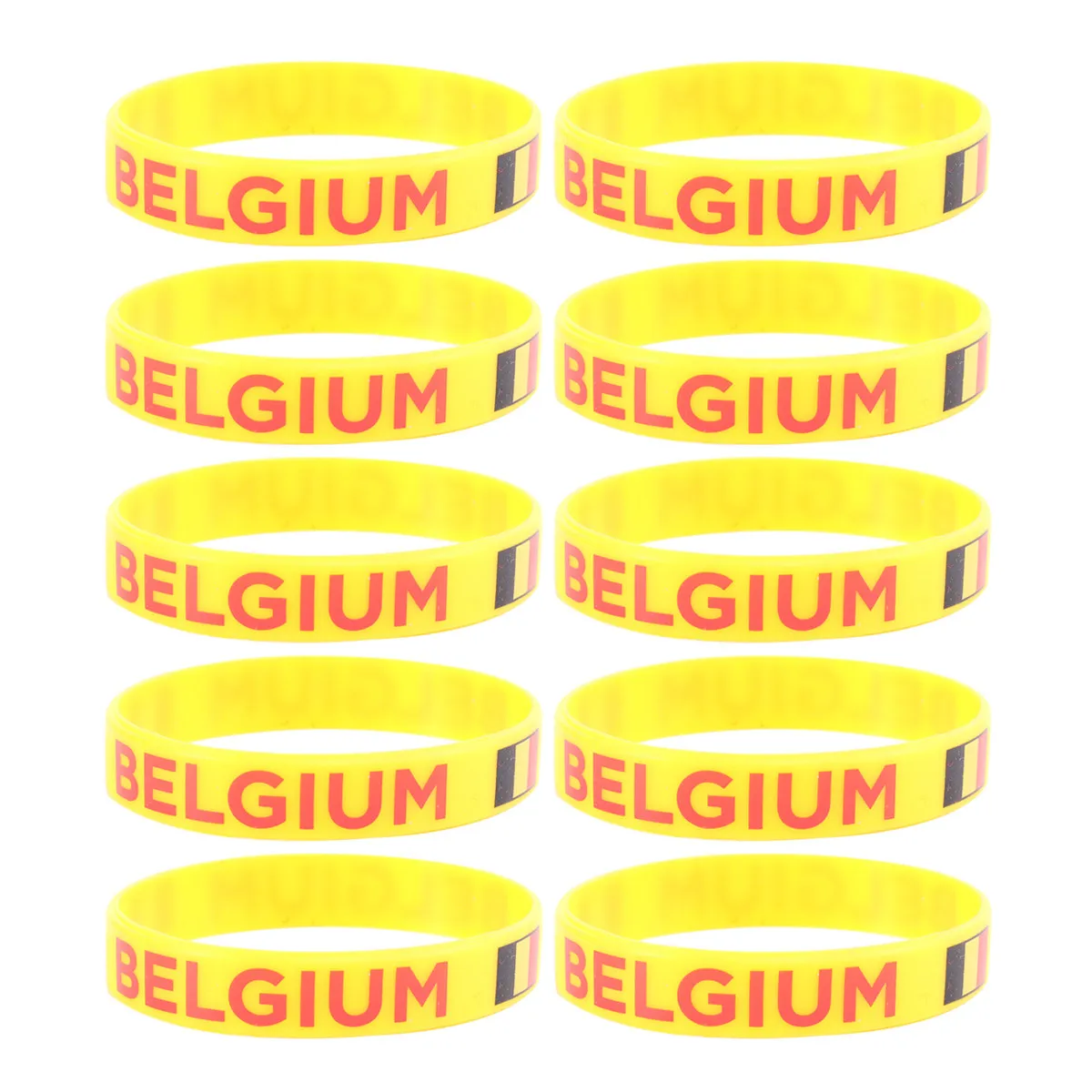 10Pcs Eco-Friendly Silicone Wristbands Country Flag Printed Bracelet Football Match Game Cheer Accessories