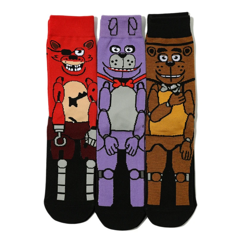 Five Nights At Freddys Stockings Anime FNAF Long Socks Wear Accessories Trendy Cotton Socks Male Four Seasons Medium Socks Gift