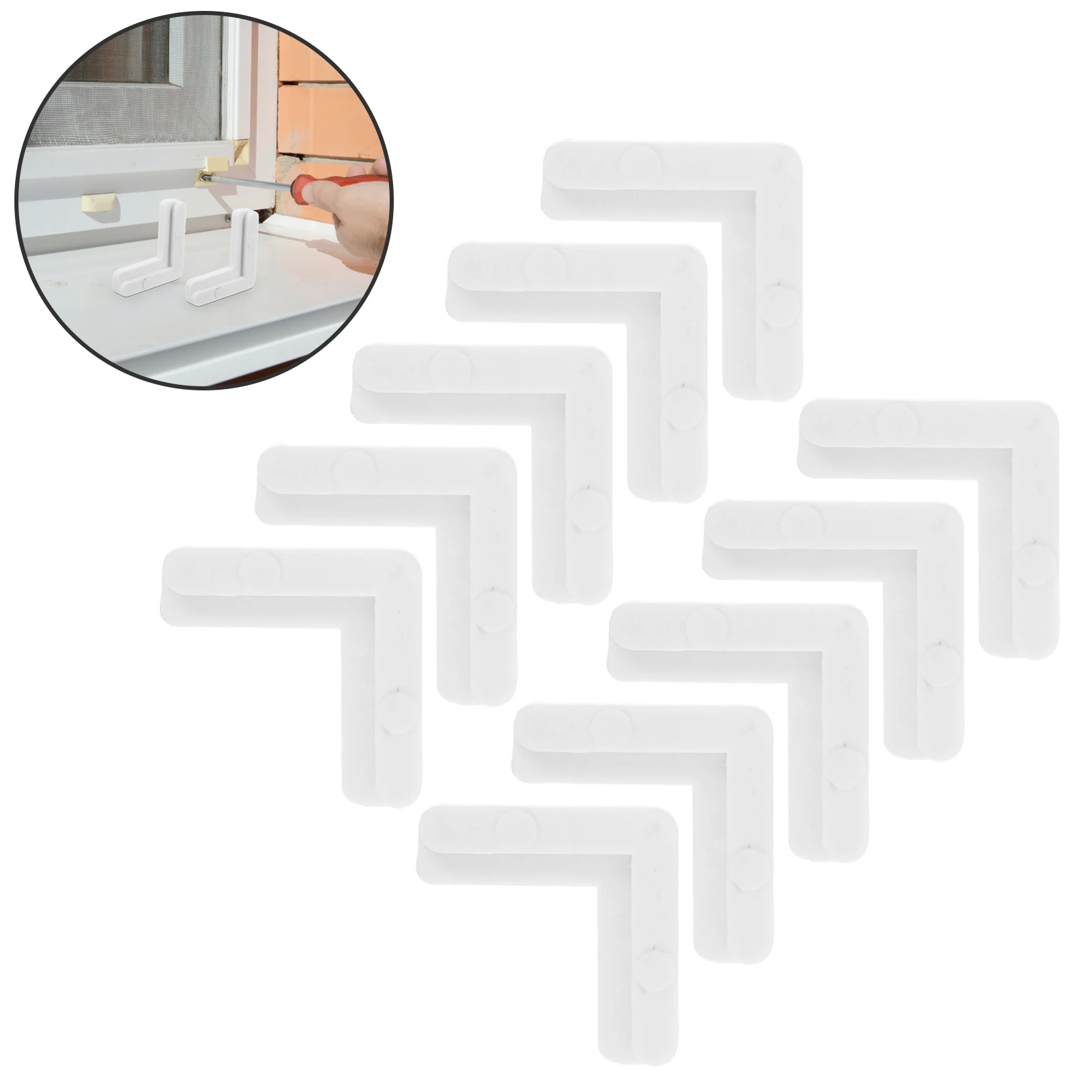 

10pcs Plastic Screen Frame Corner Brackets Sturdy 90 Degree Angle Brackets For Window Screen Repair Replacement L Bracket Small