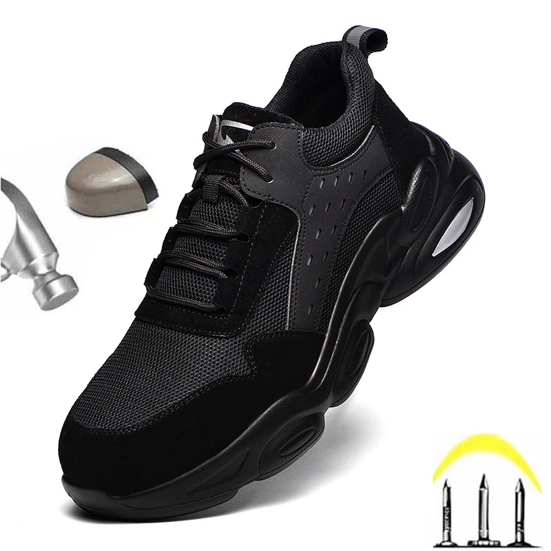 

Men Safety Shoes With Metal Toe Anti-Smashing Male Work Sneakers Puncture-Proof Men's Boots Working Shoes For Men Freeshipping