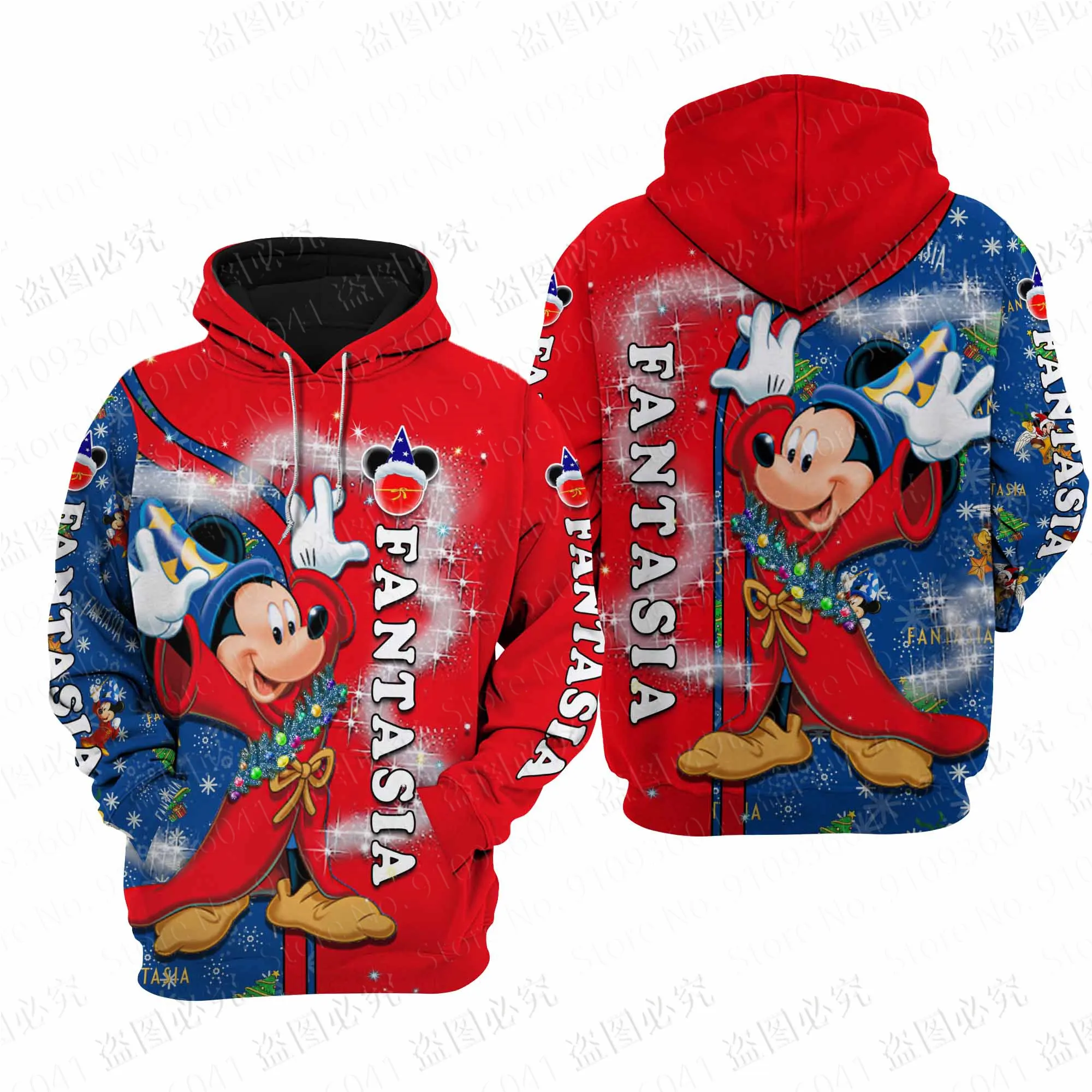 Mickey Mouse and Minnie Mouse men women 3D Disney Print High quality Fleece Zipper/ Hoodies parent-child clothing Pullover Tops