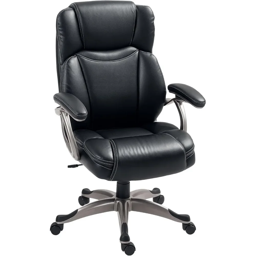

Executive Office Chair with Tilt Function, PU Leather High Back Desk Chair, Swivel Computer Chair with Adjustable Height