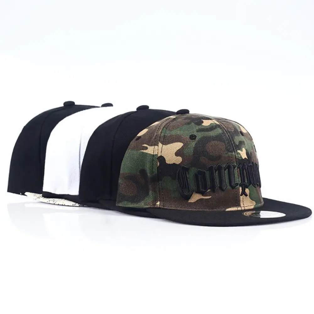 Neutral Cotton Hip Hop Cap Adjustable Sun Protection Flat Baseball Cap Wide Brim Snapback Outdoor