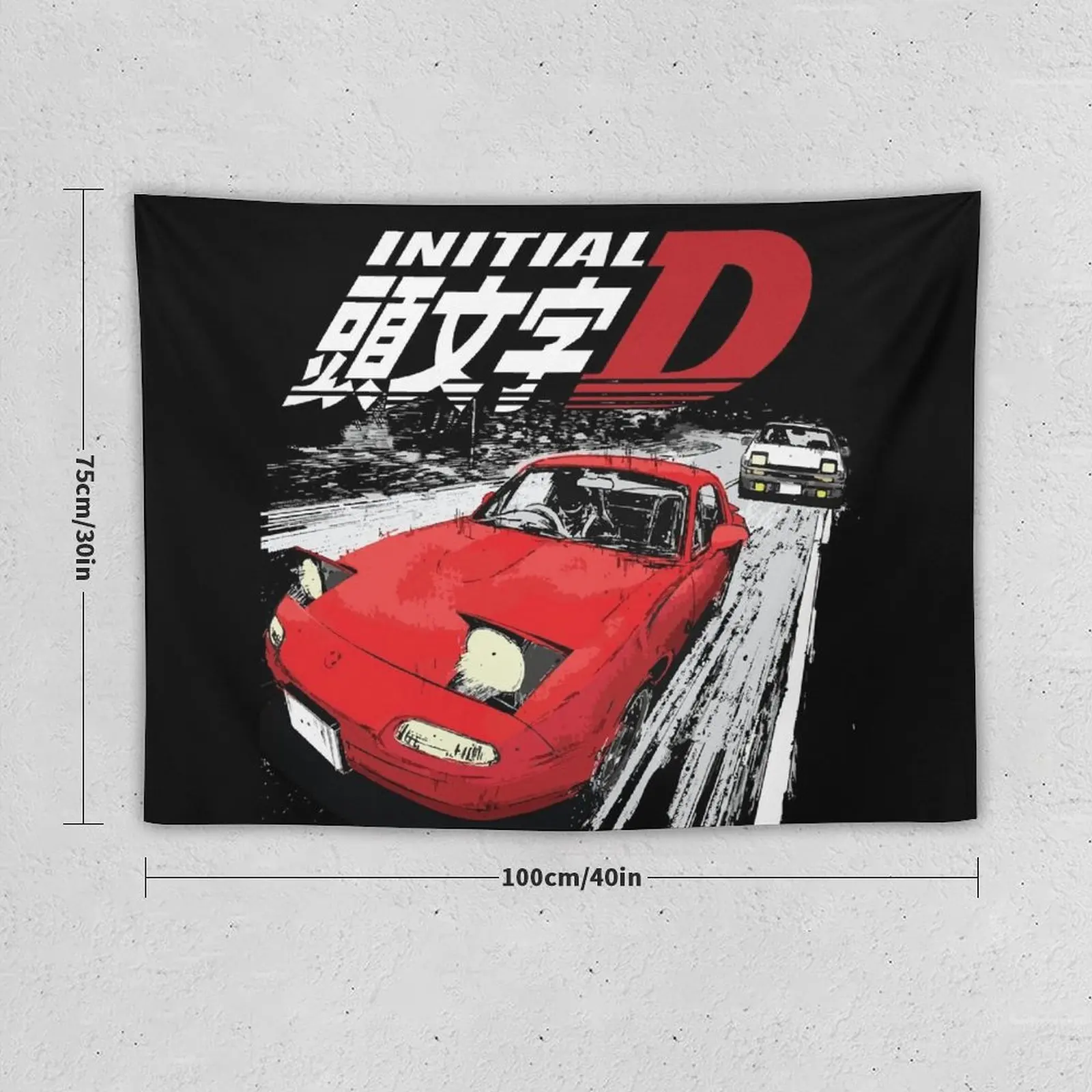 Initial D - Mountain Drift Racing Tandem Takumi Fujiwara AE86 vs Toru Suetsugu's Eunos MX5 miata NA Roadster Tapestry