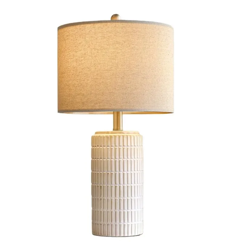 Modern simple ceramic table lamp bedroom bedside lamp American country style decorative lighting