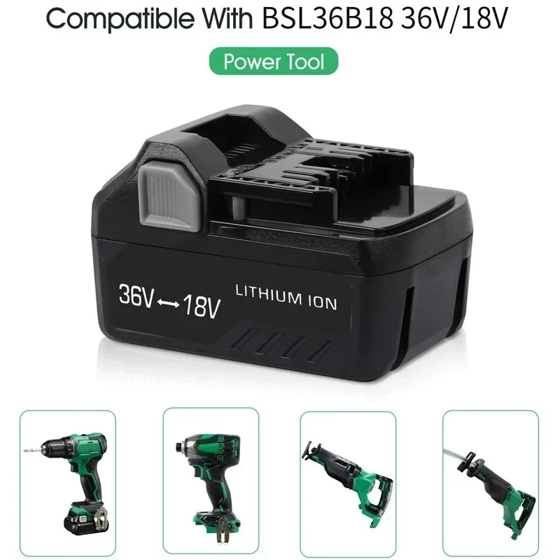 6500mAh/8000mAh 18V/36V Battery for Metabo HPT（Hitachi） MultiVolt Battery 371751M 372121M BSL36A18 BSL36B18 Lithium-ion Battery