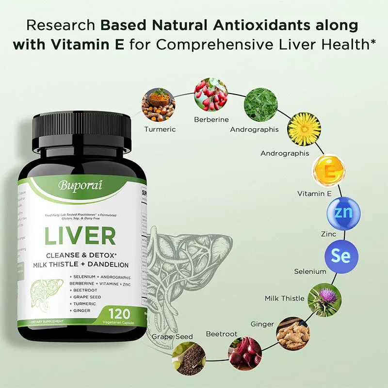 دعم إزالة السموم وإصلاحها لتنظيف الكبد - مكملات عشبية لدعم وظيفة الكبد الصحي، والإصلاح الطبيعي، وزيادة الراحة #3