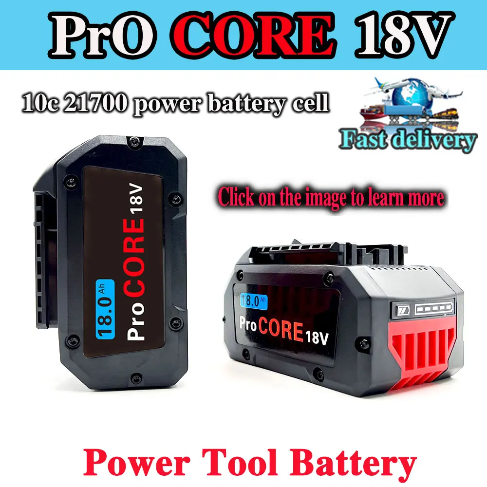 2024-Procore Wireless Battery ERDHL Z, 18V, 18000mAh, Suitable for Bosch, Professional Systems, BAT609, BAT618, GBA18V8021700