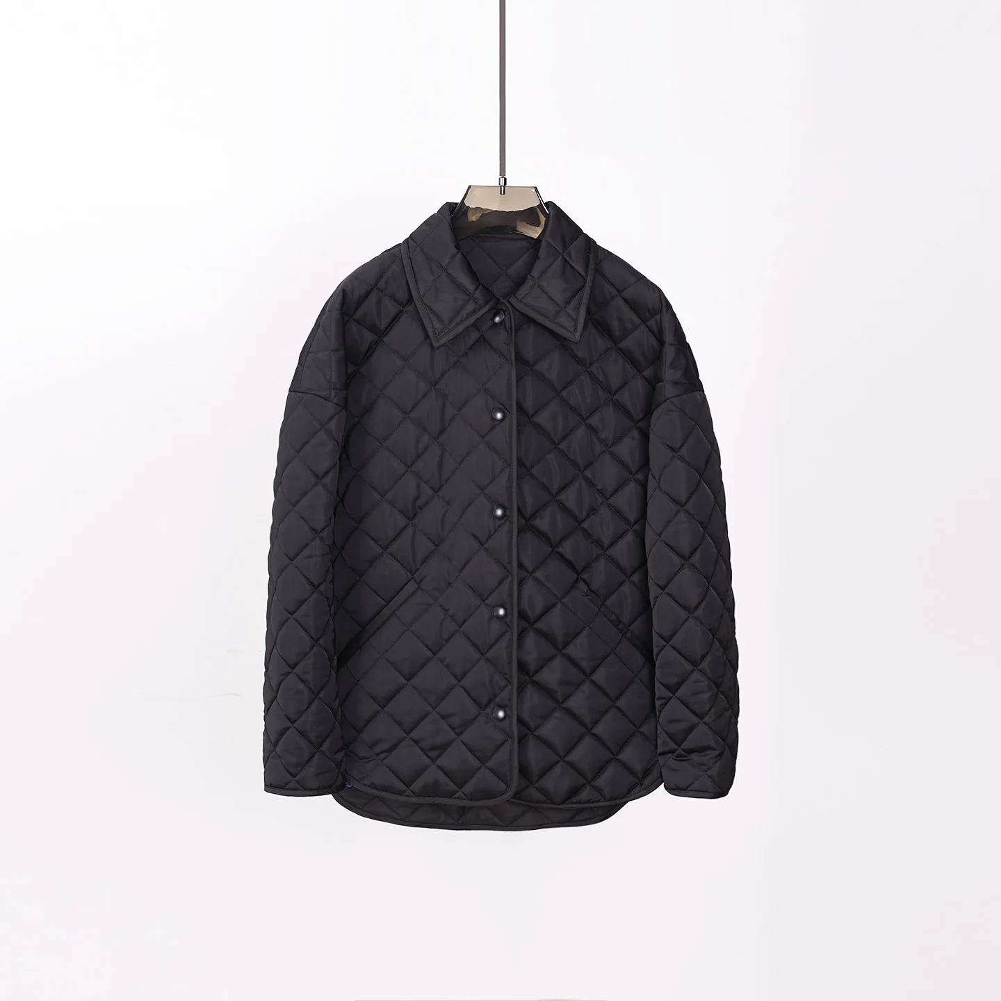 

Fall/Winter New Oversized Silhouette Drop-Shoulder Relaxed Style Diamond Quilted Padded Jacket For Women