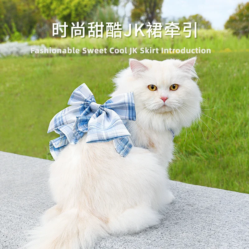 New Fashionable JK Skirt Sweet Cool Rabbit Cat Traction Rope Tank Top Upgraded Buckle Small Dog Chest Strap