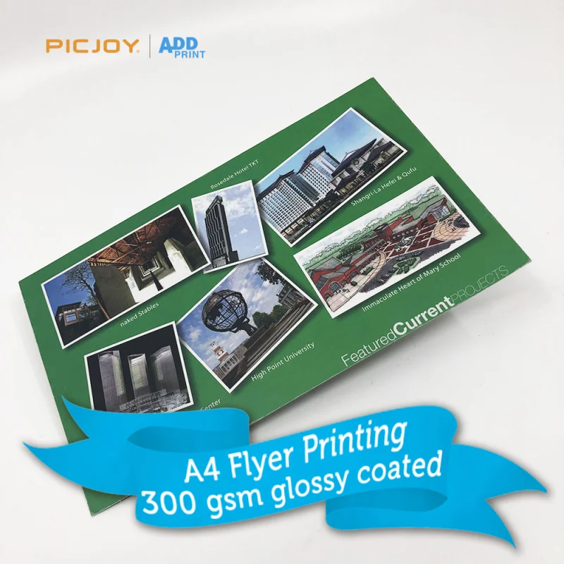 50 0.Zhang.Custom.A4 300gsm Glossy Coated Paper Cheap Flyer Printing Offset Printing Brochure Paper & Paperboard Folde