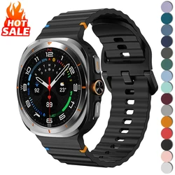 Original Strap for Samsung Galaxy Watch Ultra 47mm Silicone Bracelet for Galaxy Watch 7 6 5 4 44mm 40mm 6Classic 43mm 47mm Band