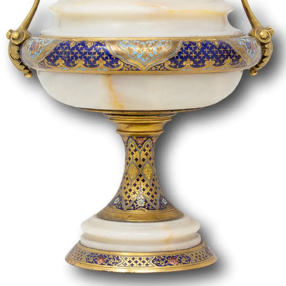Marble vase with brass home decoration project luxury