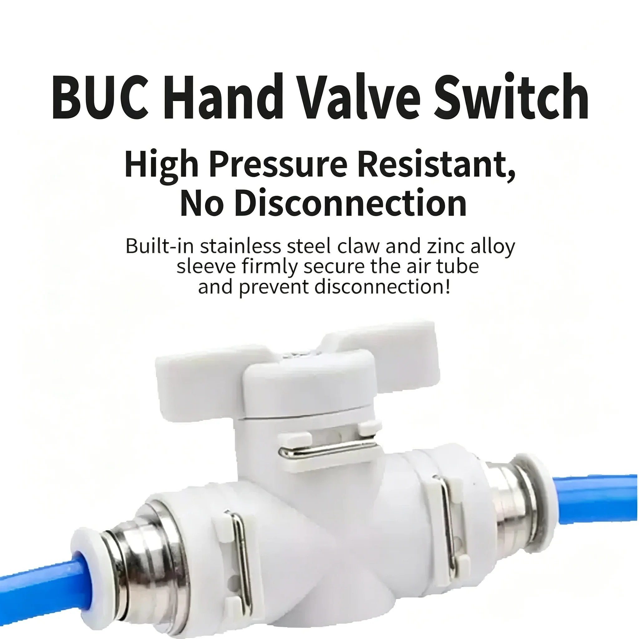 Manual Ball Pneumatic Quick Joint Connector 4mm/6mm Current-Limiting BUC BTC Series Hand Valve to Turn Switch Push-In Style